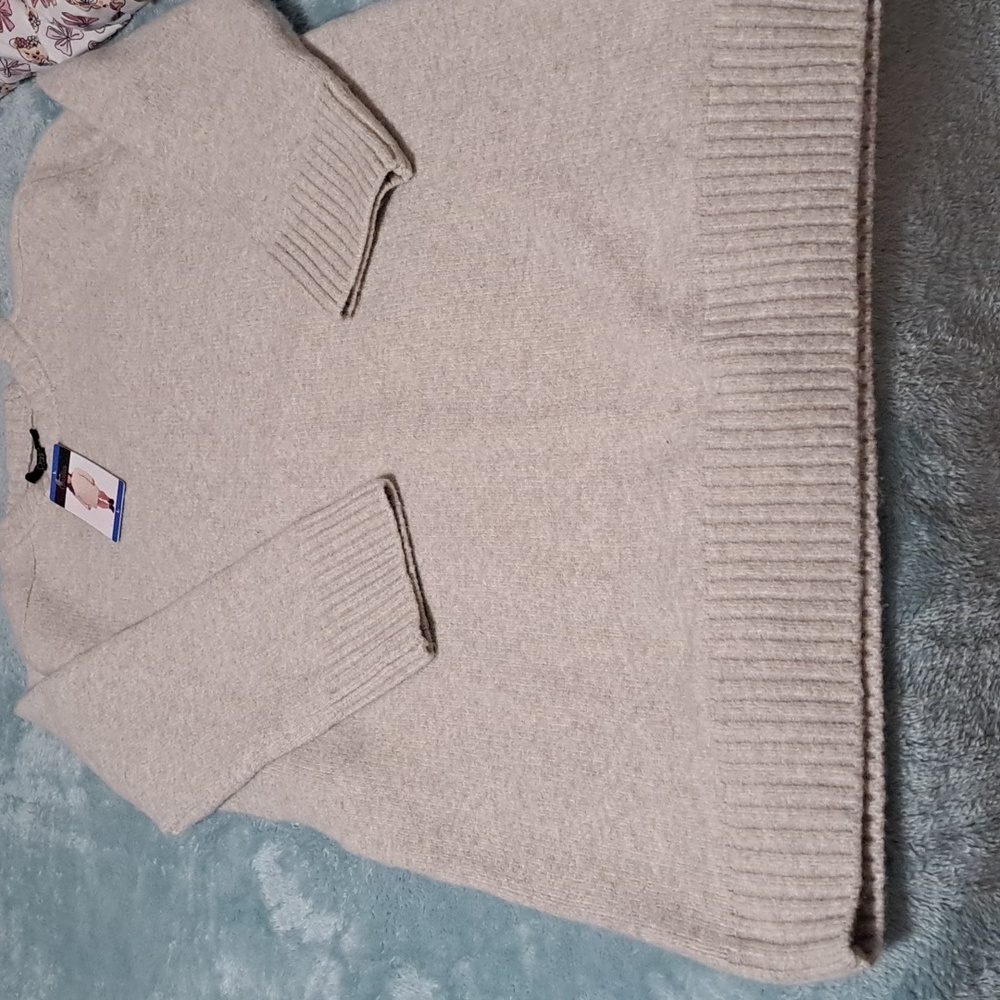 Dalia Women's Long Sleeve Cream Sweater Dress. New Size Large - Picture 4 of 4